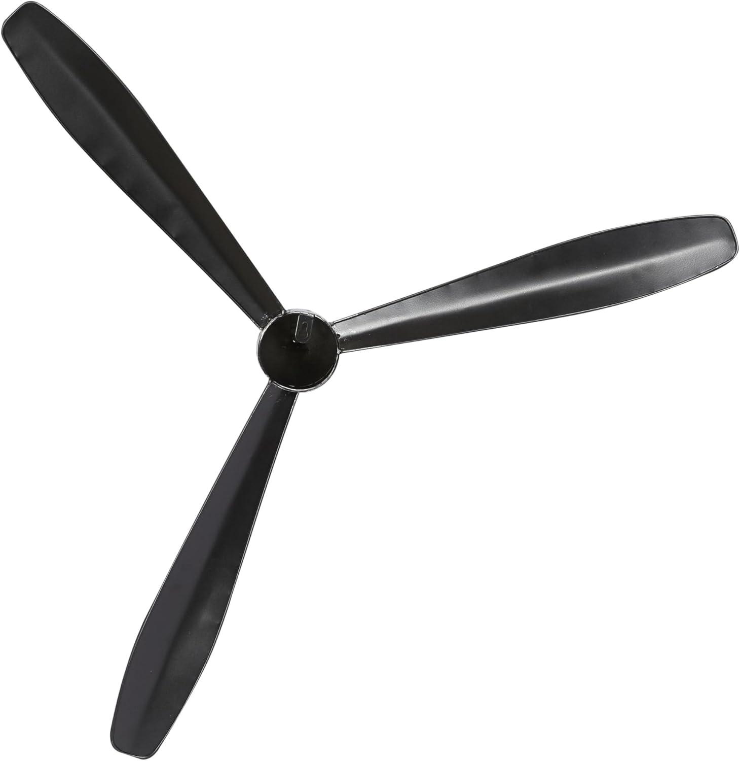 DecMode Brown Metal 2 Blade Airplane Propeller Wall Decor with Aviation Detailing