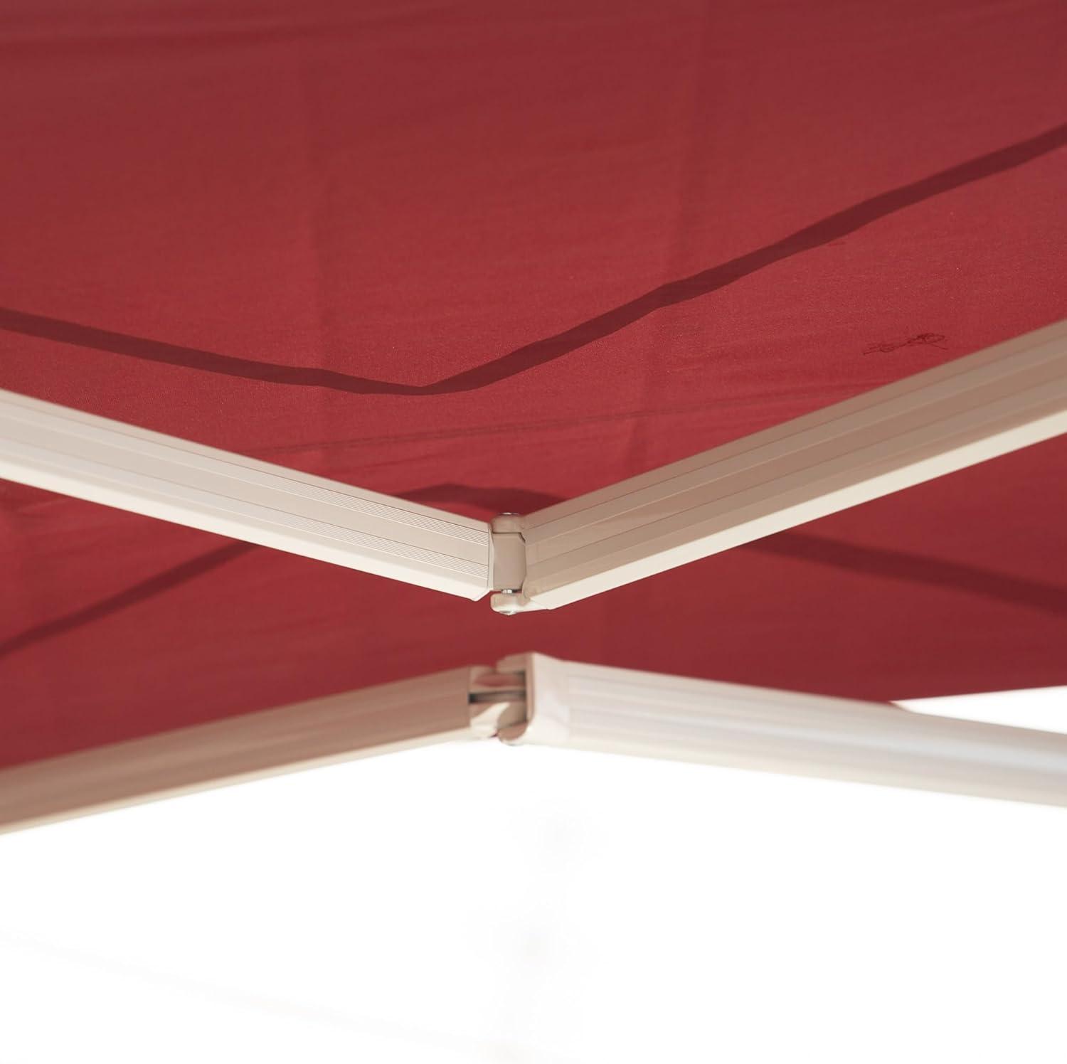 Outsunny 12' x 10' Manual Retractable Awning Outdoor Sunshade Shelter for Patio, Balcony, Yard, with Adjustable & Versatile Design, Wine Red