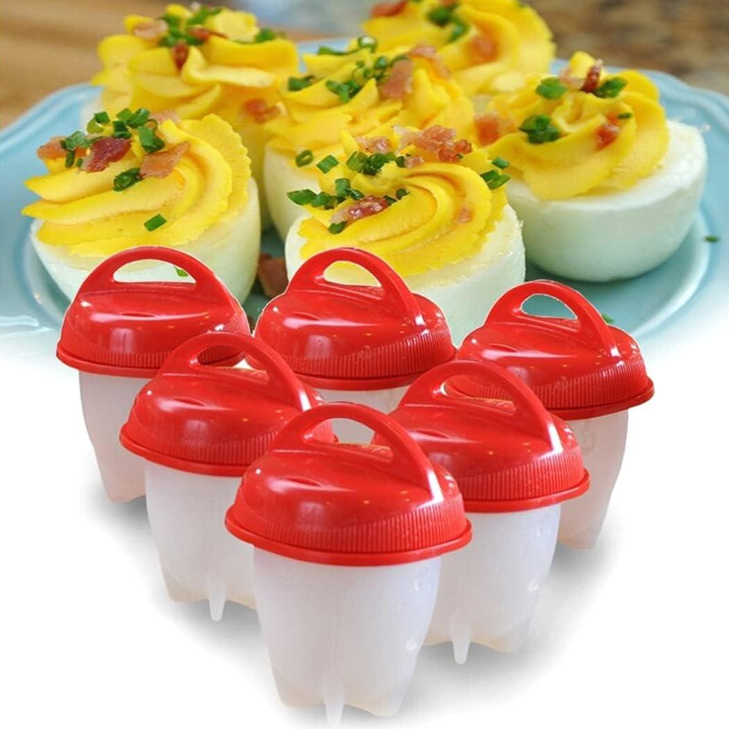 6pcs Silicone Egg Cooker, Egg Boiler, Hard Boiled Egg Maker, Egg Steamer, Egg Poacher, Shellless Egg Cooking Cup, Egg Stealer, Kitchen Gadgets, Baking Tools