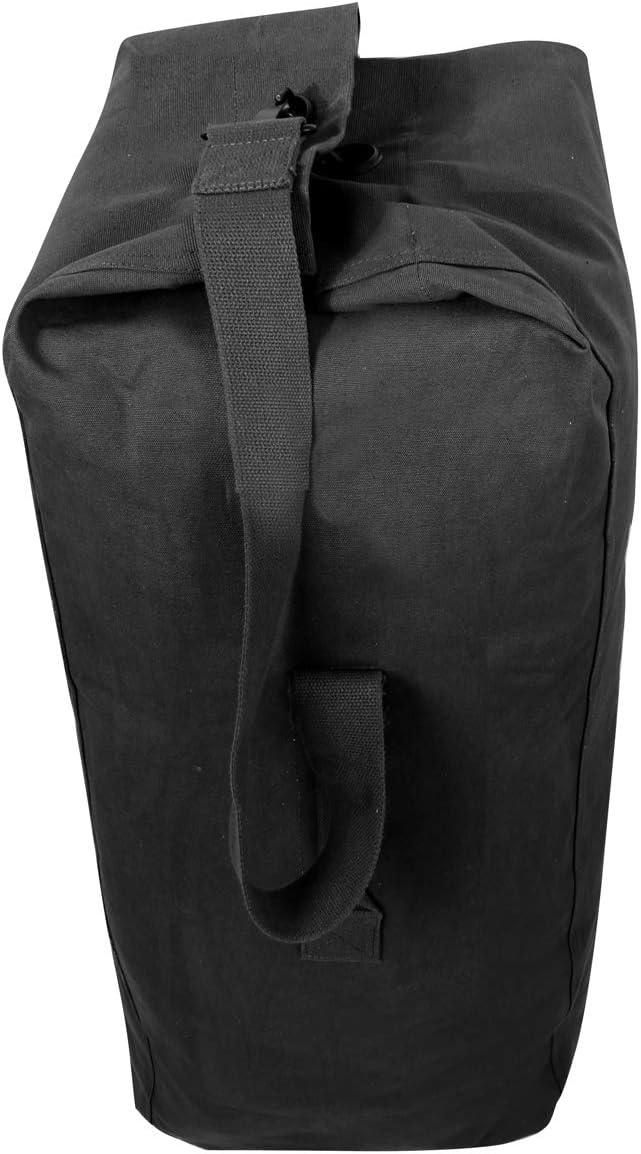 Rothco Top Load Canvas Duffle Bag, Black, 21" x 36"