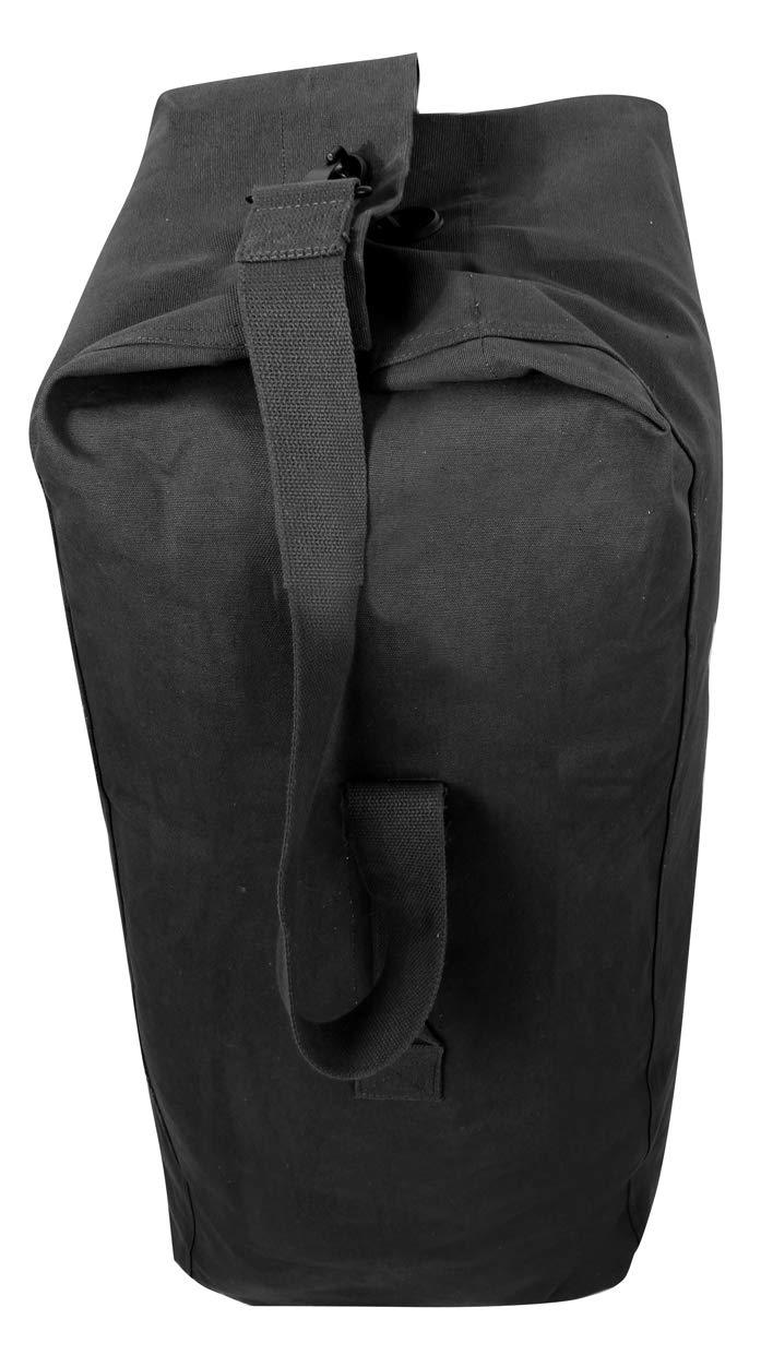 Rothco Top Load Canvas Duffle Bag, Black, 21" x 36"