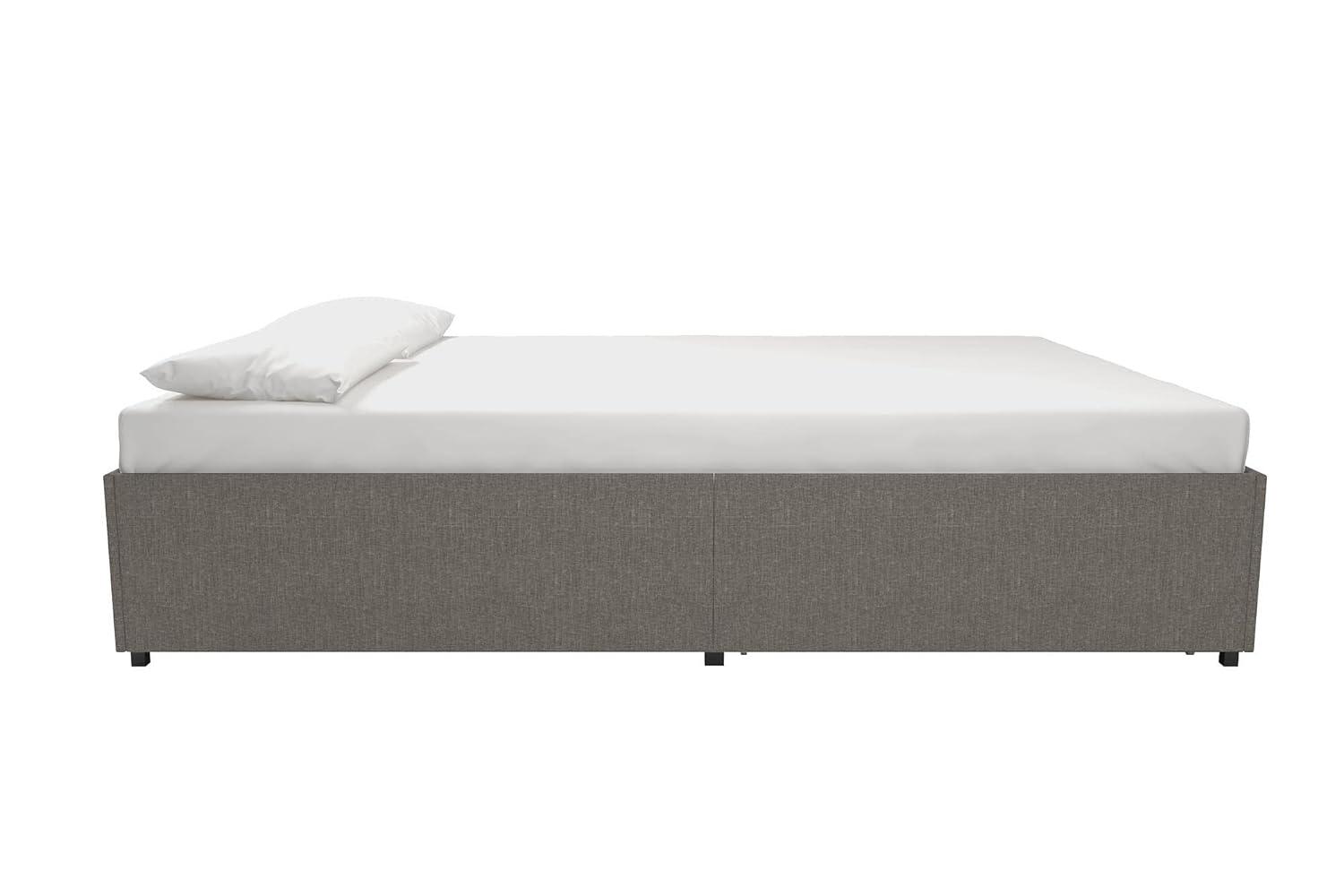 DHP Maven Platform Bed with Storage, Full, Gray Linen