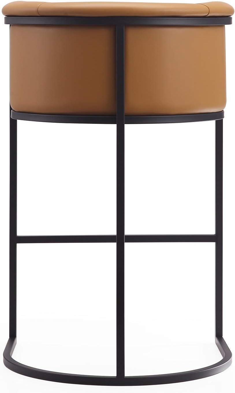 Cosmopolitan Upholstered Metal Barstool - Manhattan Comfort