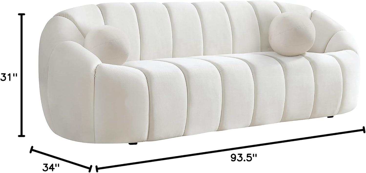 Meridian Furniture Elijah Cream Velvet Sofa