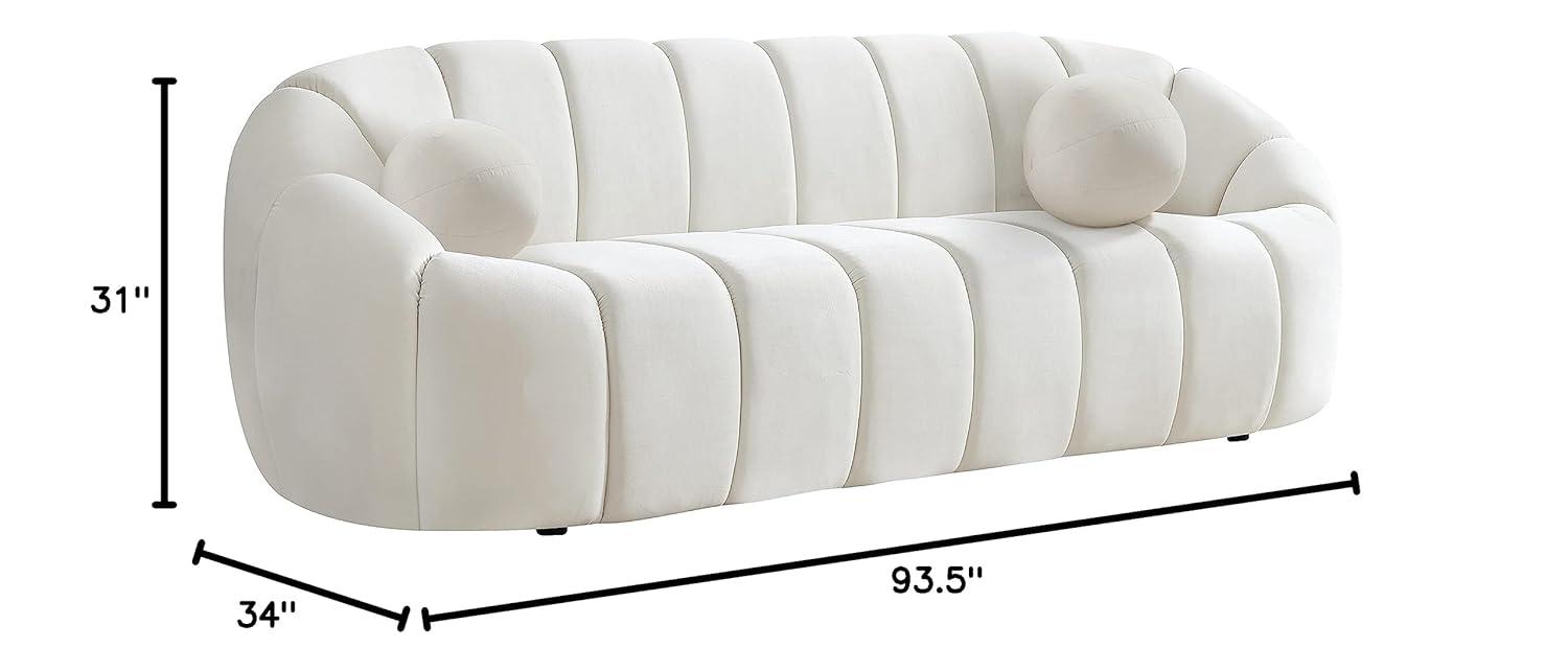Meridian Furniture Elijah Cream Velvet Sofa