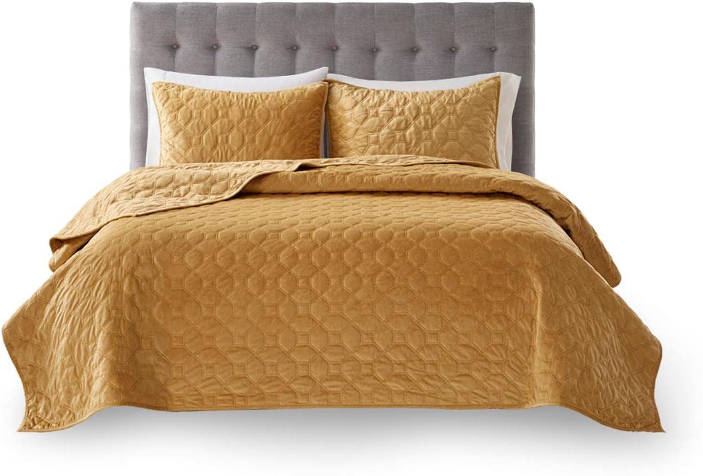 Madison Park Mercer Faux Velvet Reversible Coverlet Set