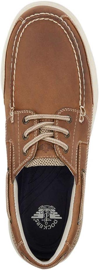 Dockers Mens Beacon Leather Casual Classic Boat Shoe with Stain Defender, Dark Tan, Size 11.5