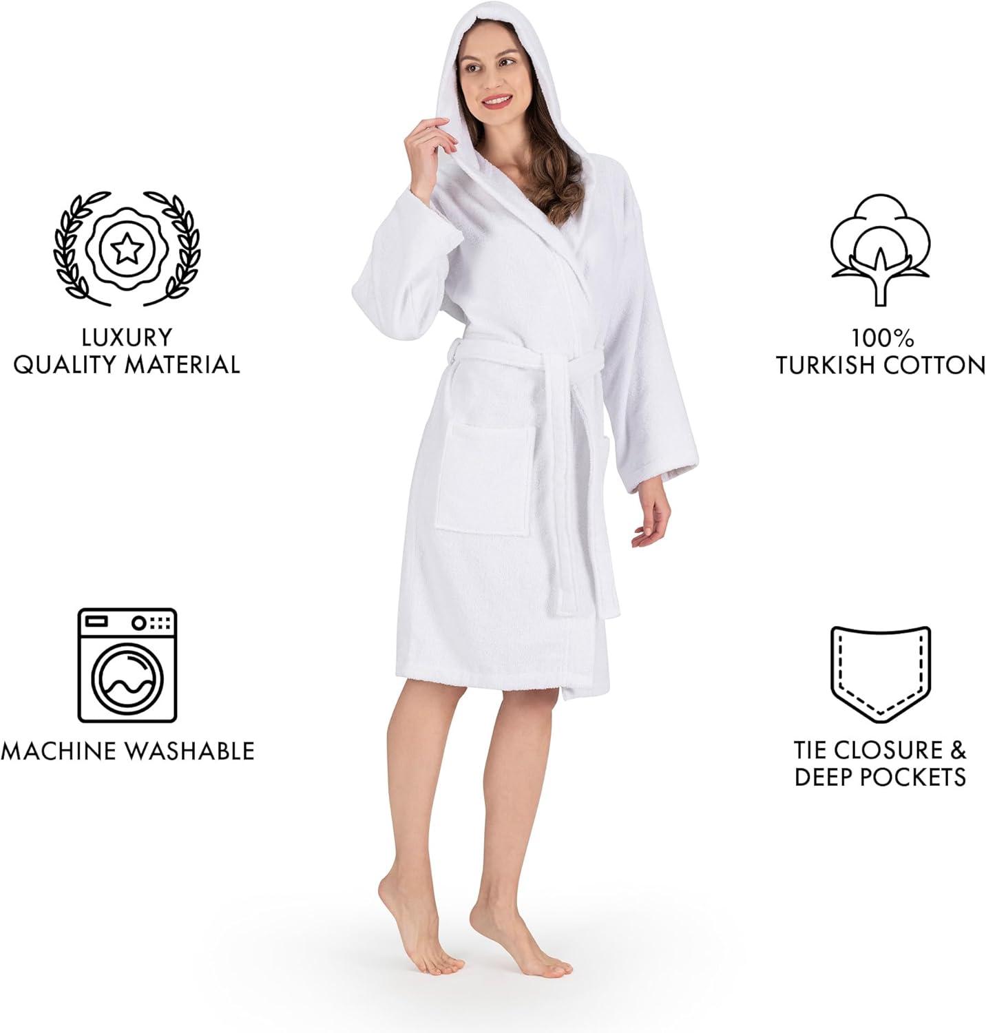 Nine West Hooded  Turkish Cotton Unisex Bath Robe Collection
