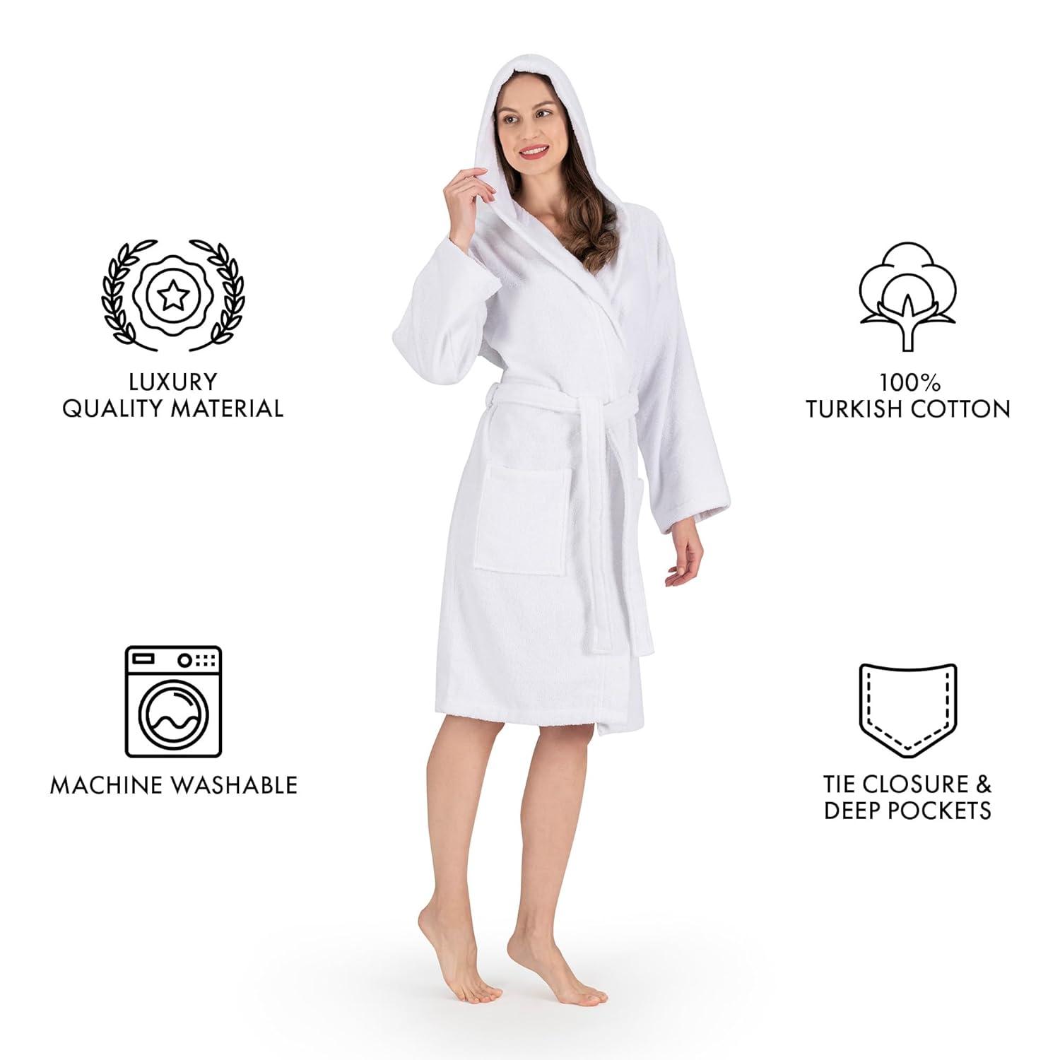 Nine West Hooded  Turkish Cotton Unisex Bath Robe Collection