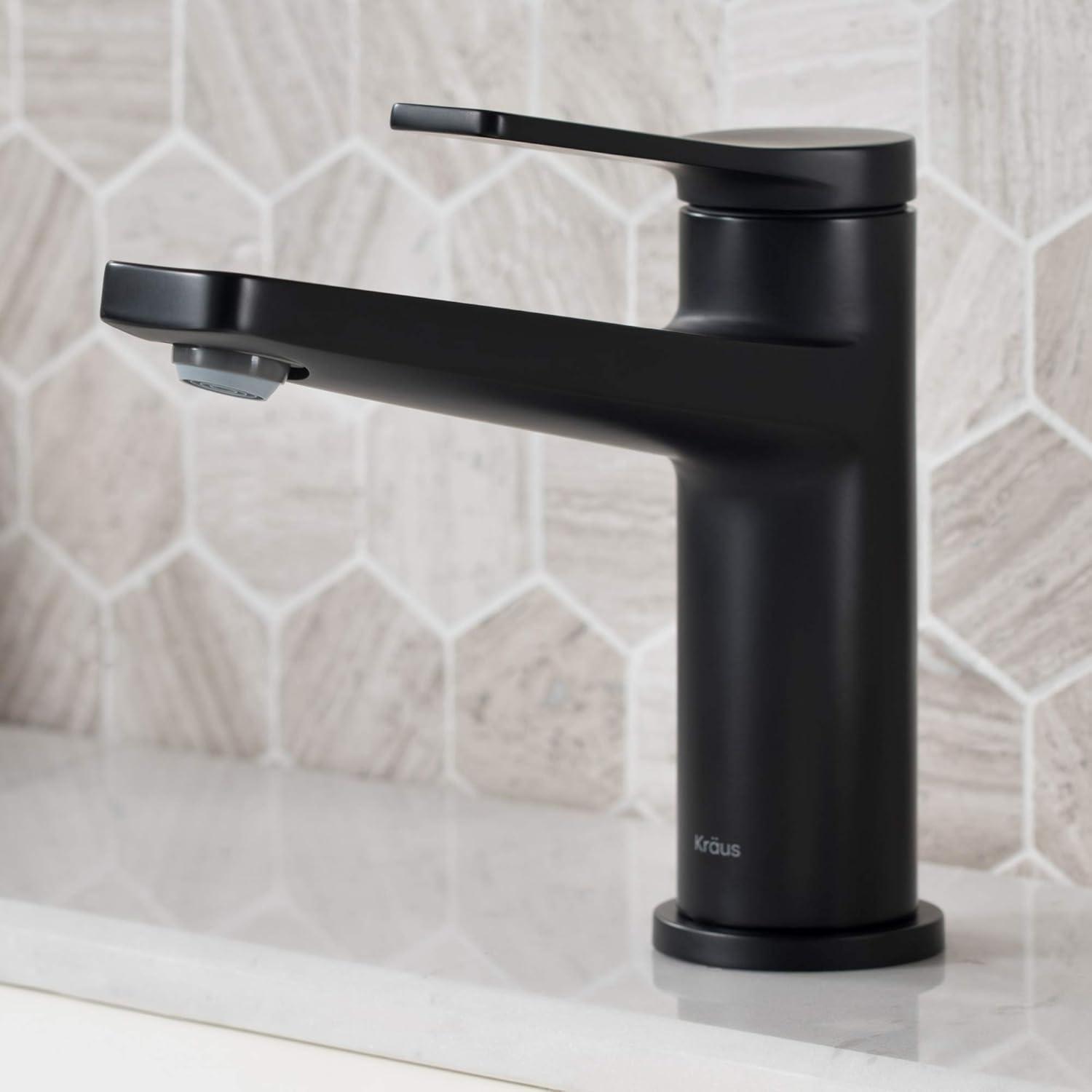 Elegant Matte Black Stainless Steel Single Handle Bathroom Faucet