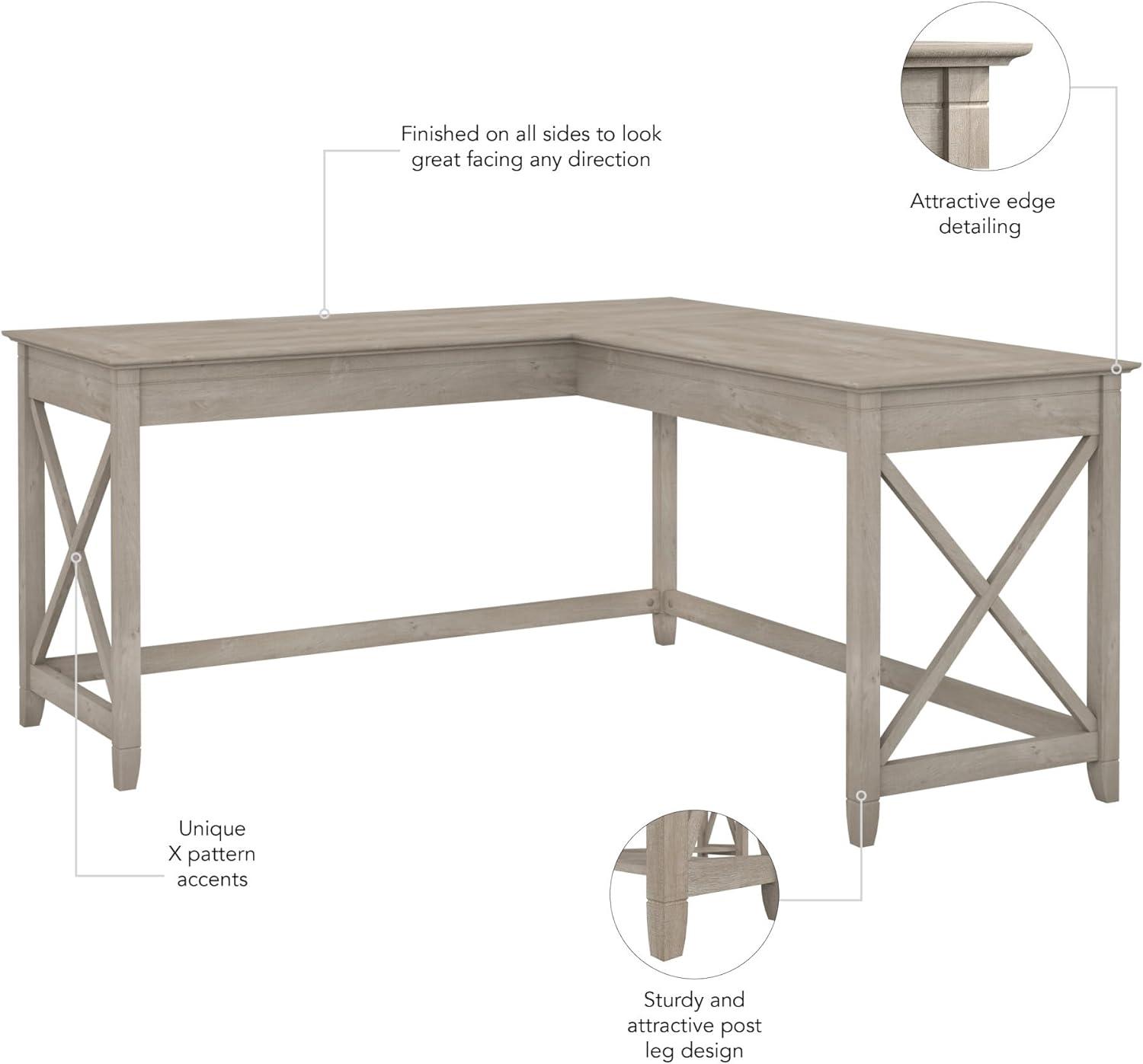 60W Key West L Shaped Desk - Bush Furniture