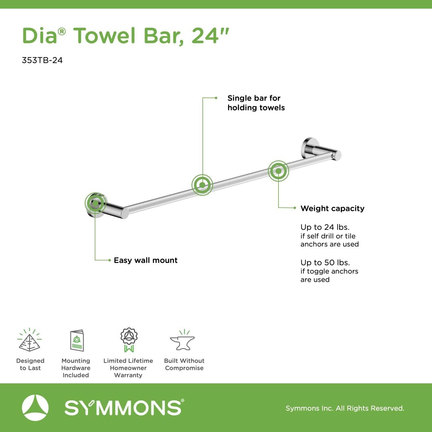 Dia 24" Extra Long Wall Mounted Towel Bar