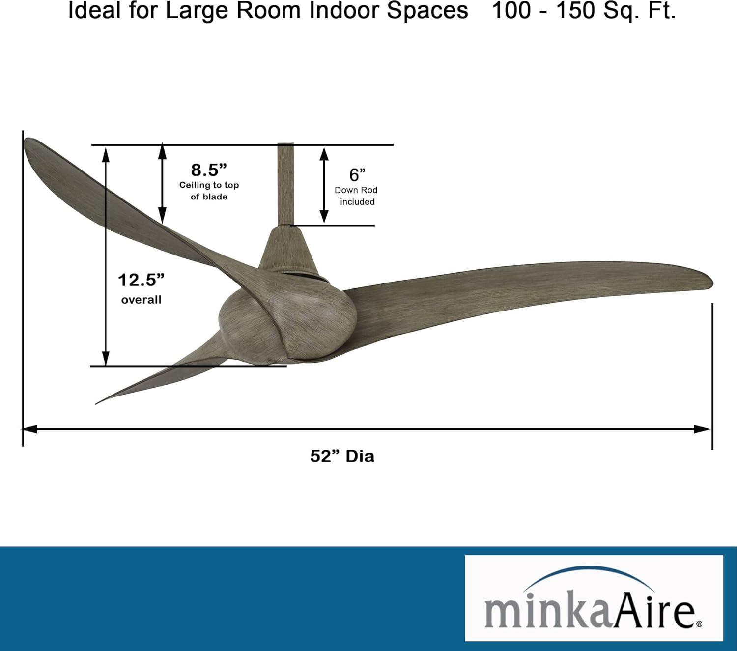 52" Wave 3 - Blade Propeller Ceiling Fan with Remote Control