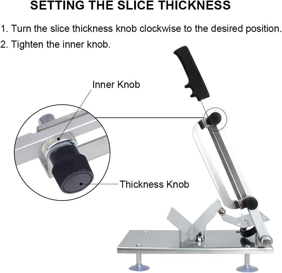 Manual Stainless Steel Frozen Meat Slicer with 8-Inch Blade