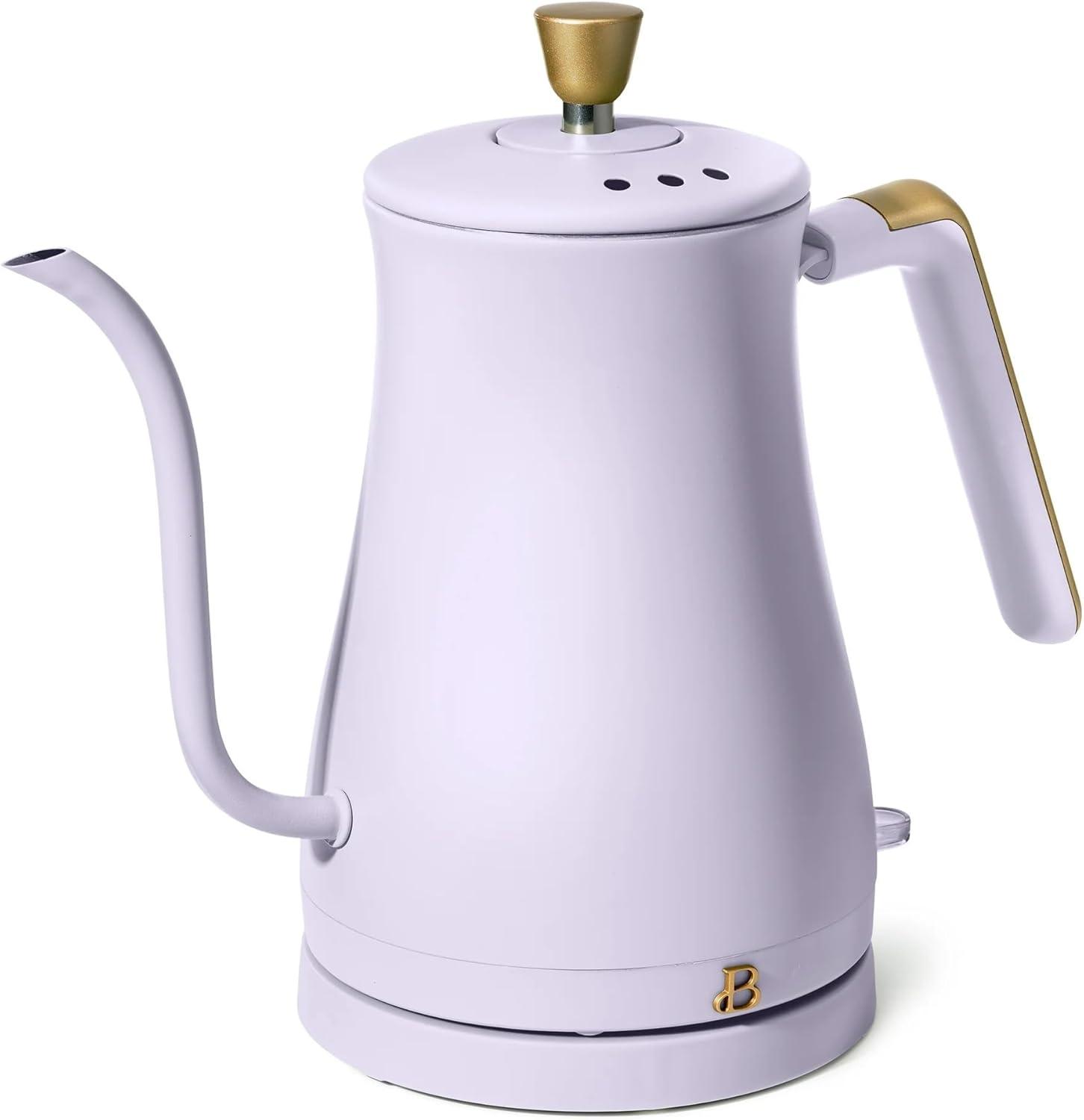 Beautiful 1-Liter Electric Gooseneck Kettle 1200 W, Lavender by Drew Barrymore