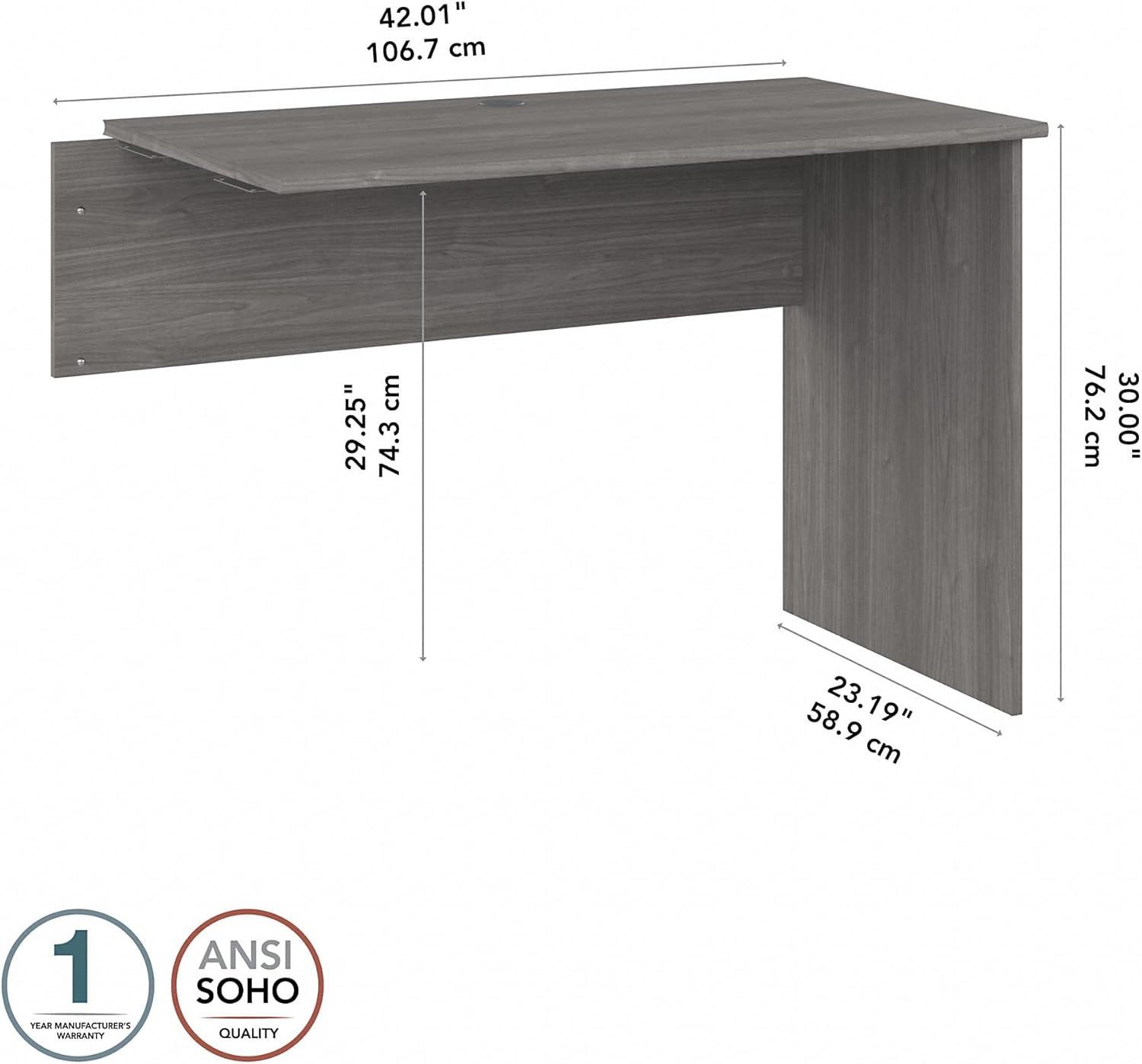 Bush Furniture Cabot 42W Shell Desk Return in Modern Gray