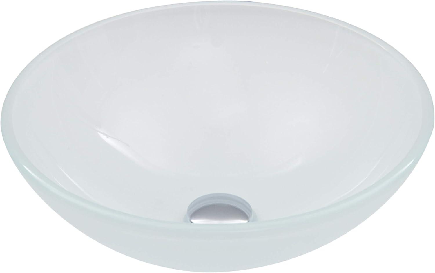 Giovanni Glass 17" L 17" W 6" H Round Vessel Bathroom Sink