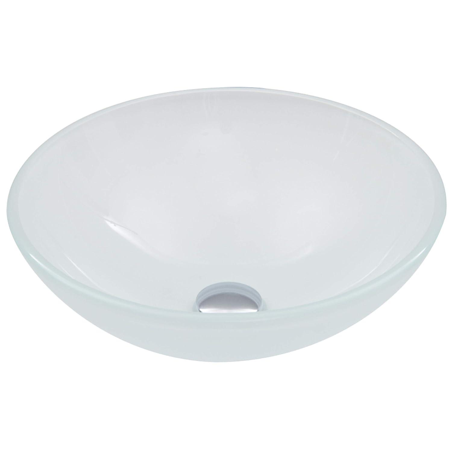 Giovanni Glass 17" L 17" W 6" H Round Vessel Bathroom Sink
