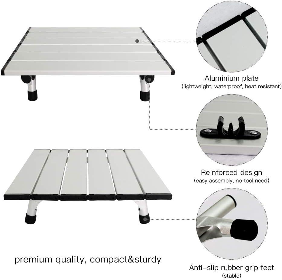 Compact Foldable Aluminum Camping and Picnic Table