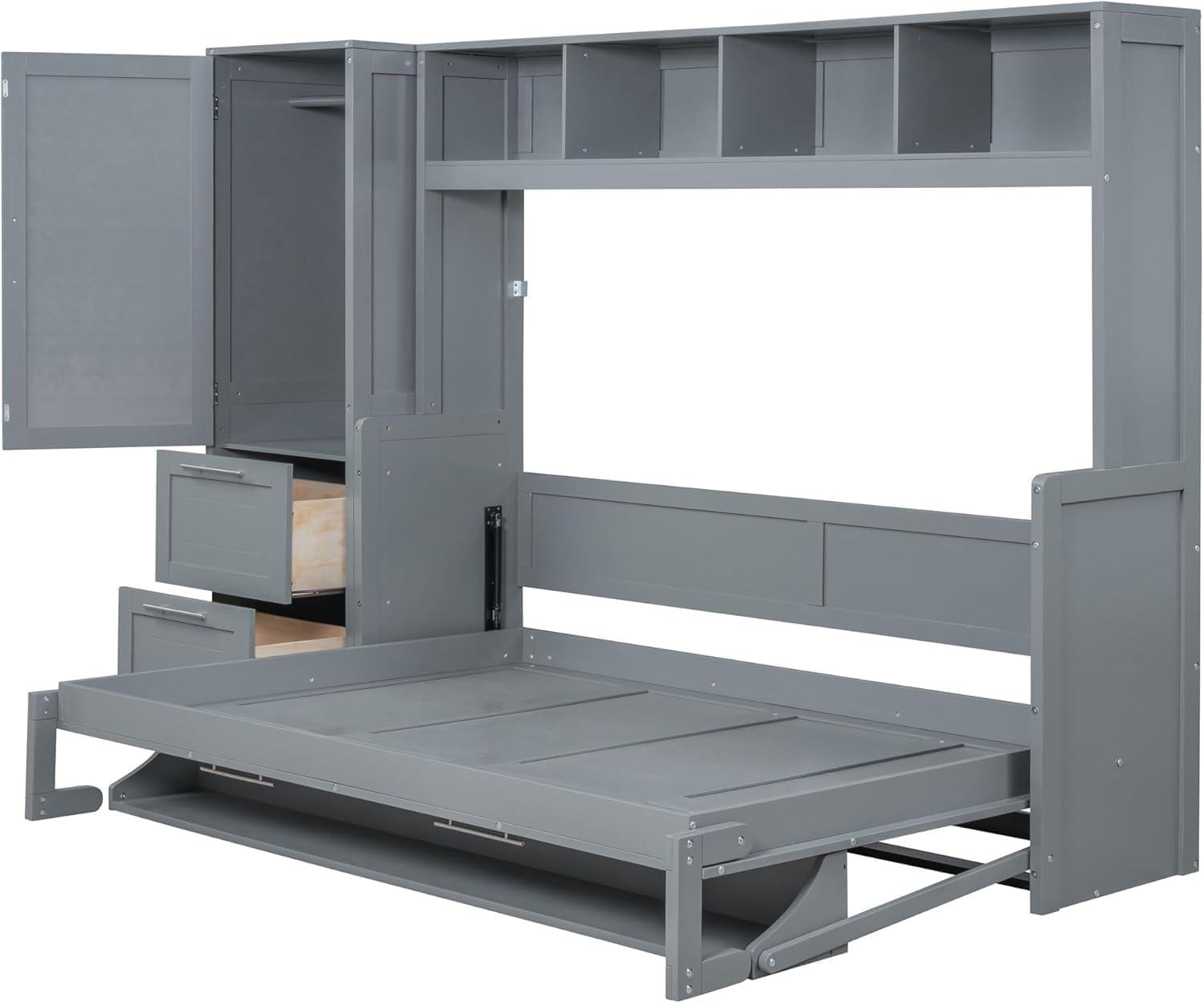 Galibens Murphy Bed Wall Bed With Closet And Drawers