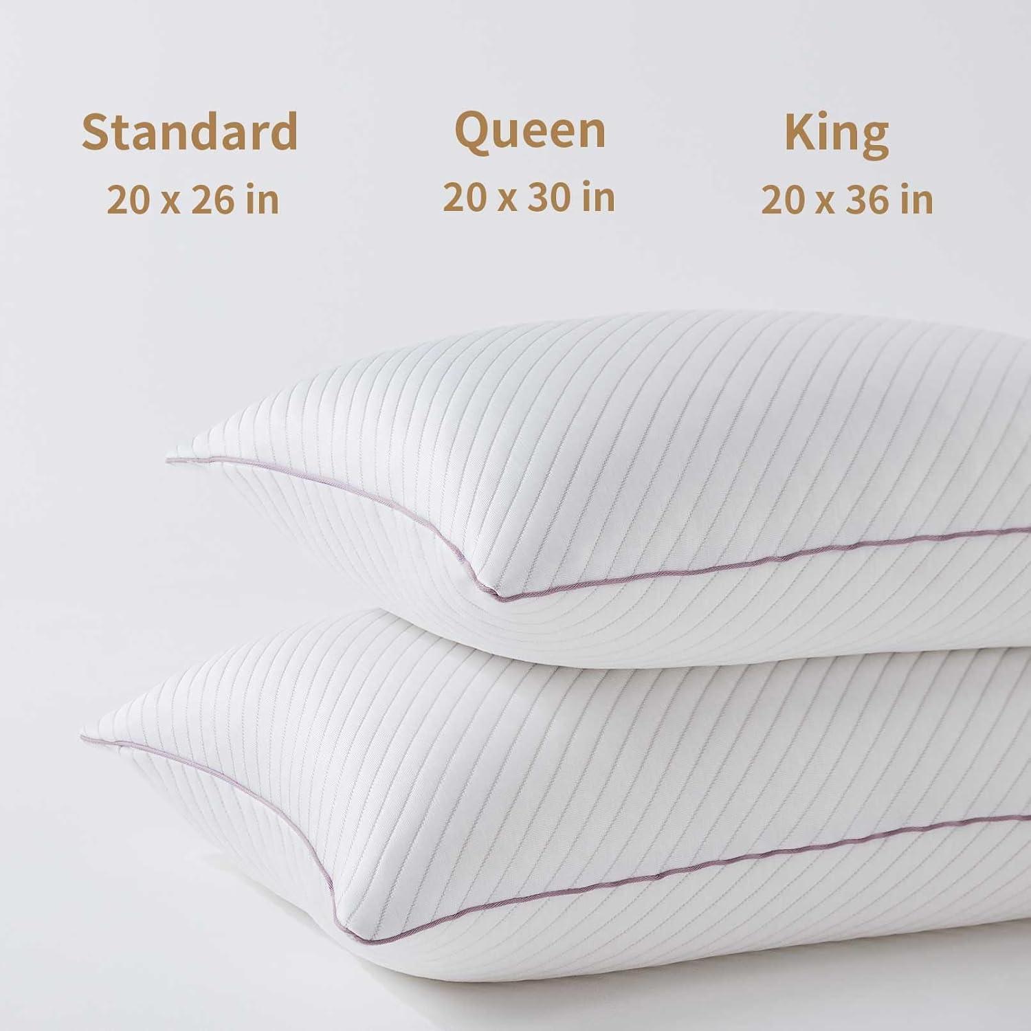 Fapo Bed Pillows for Sleeping King Size with Cotton Cooling Cover, Pillows for Bed, 2-Pack