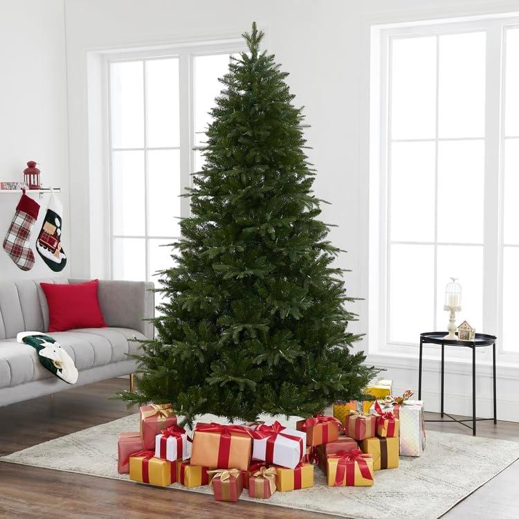 Naomi Home Traditional Artificial Pine Fir Christmas Tree with Lights-Base:Included,Color:Green,Size:6.5 ft