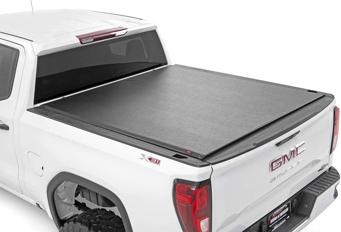 Rough Country Black Soft Roll-Up Truck Bed Cover for 5'10" Bed