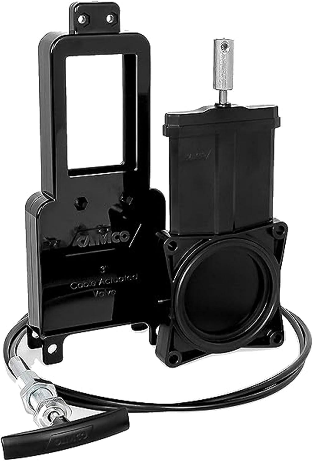 Camco RV Sanitation System 3" Waste Valve with 72" Cable Extension Kit for Sidewall or Control Access Compartment Mount Installation