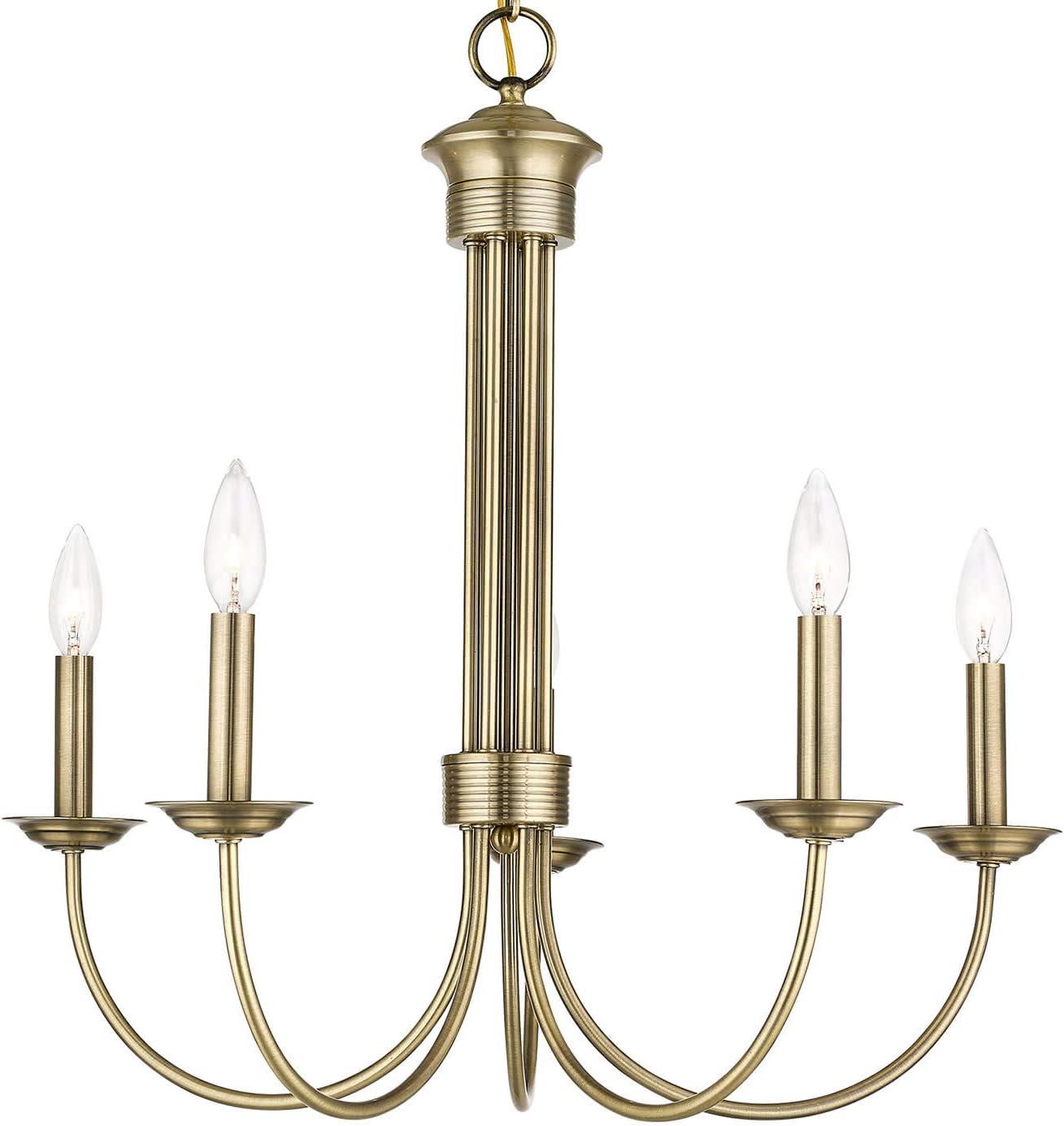 Livex Lighting Estate 5 - Light Chandelier in  Antique Brass