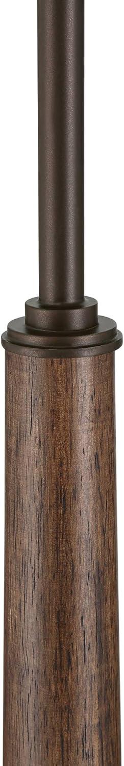 Franklin Iron Works Kipling Farmhouse Rustic 76" Tall Standing Floor Lamp Large Arc Foot Switch Bronze Wood Living Room Bedroom House Reading Office