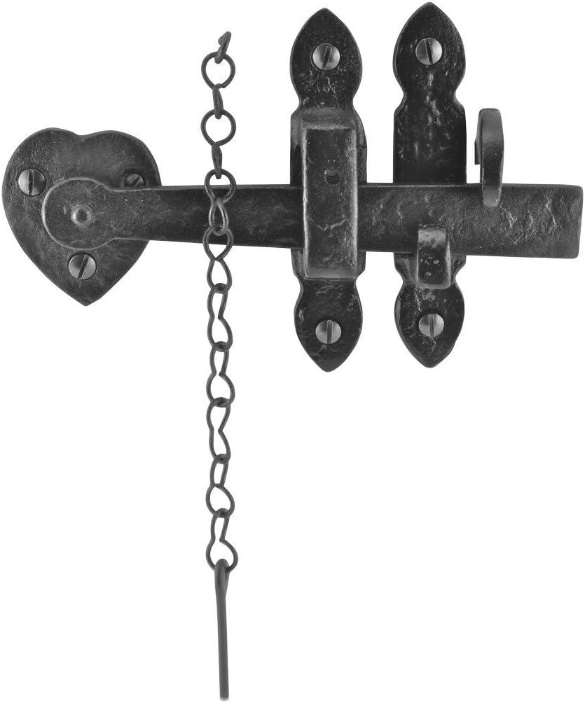 Black Iron Door Latch Lock Heart Thumb Set 8" Colonial Door Latche Renovator's Supply