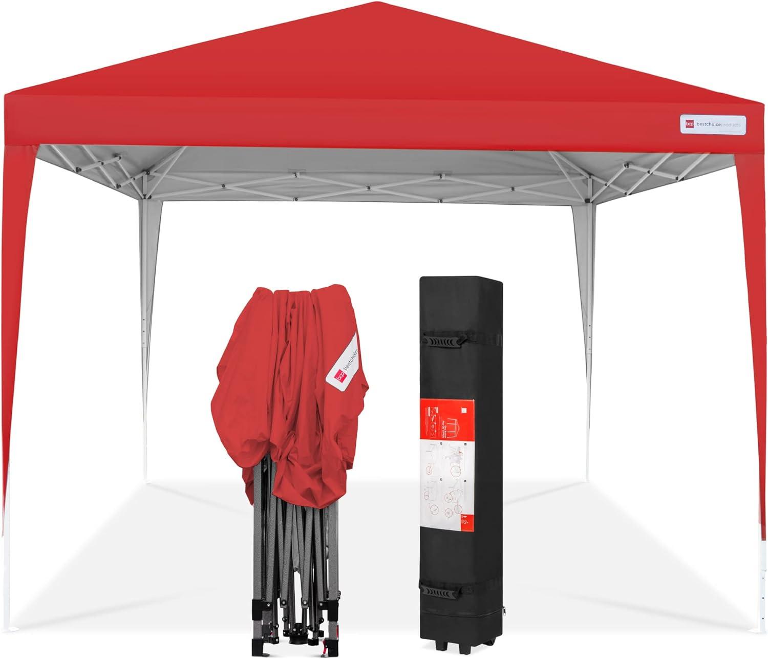 Best Choice Products 10x10ft Pop Up Canopy Outdoor Portable Adjustable Instant Gazebo Tent w/ Carrying Bag - Red