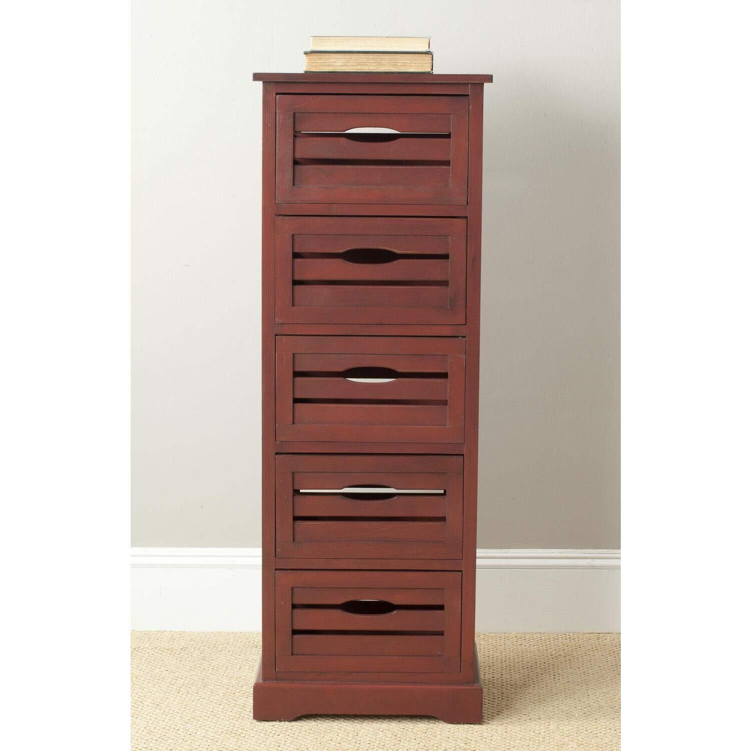 Samara 5 Drawer Cabinet - AMH5714 - Dark Cherry - Safavieh Couture