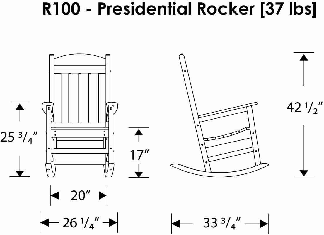 Sand Polywood Presidential Rocking Chair with Arms