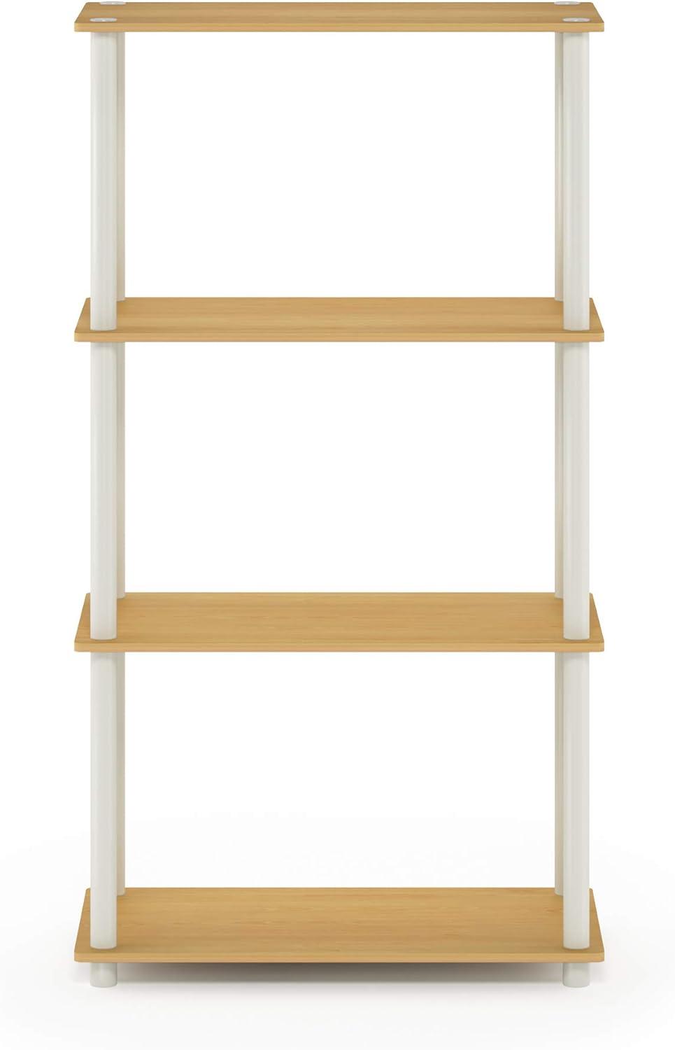 Furinno 4-Tier Reversible Decorative Bookshelf Multipurpose Ladder Shelf Organizer Display Rack