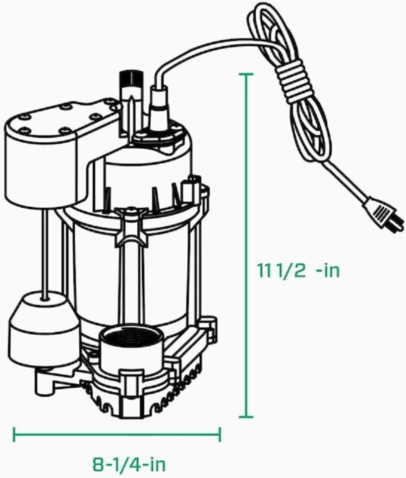 Zoeller 0.5 HP Cast Iron Submersible Sump Pump