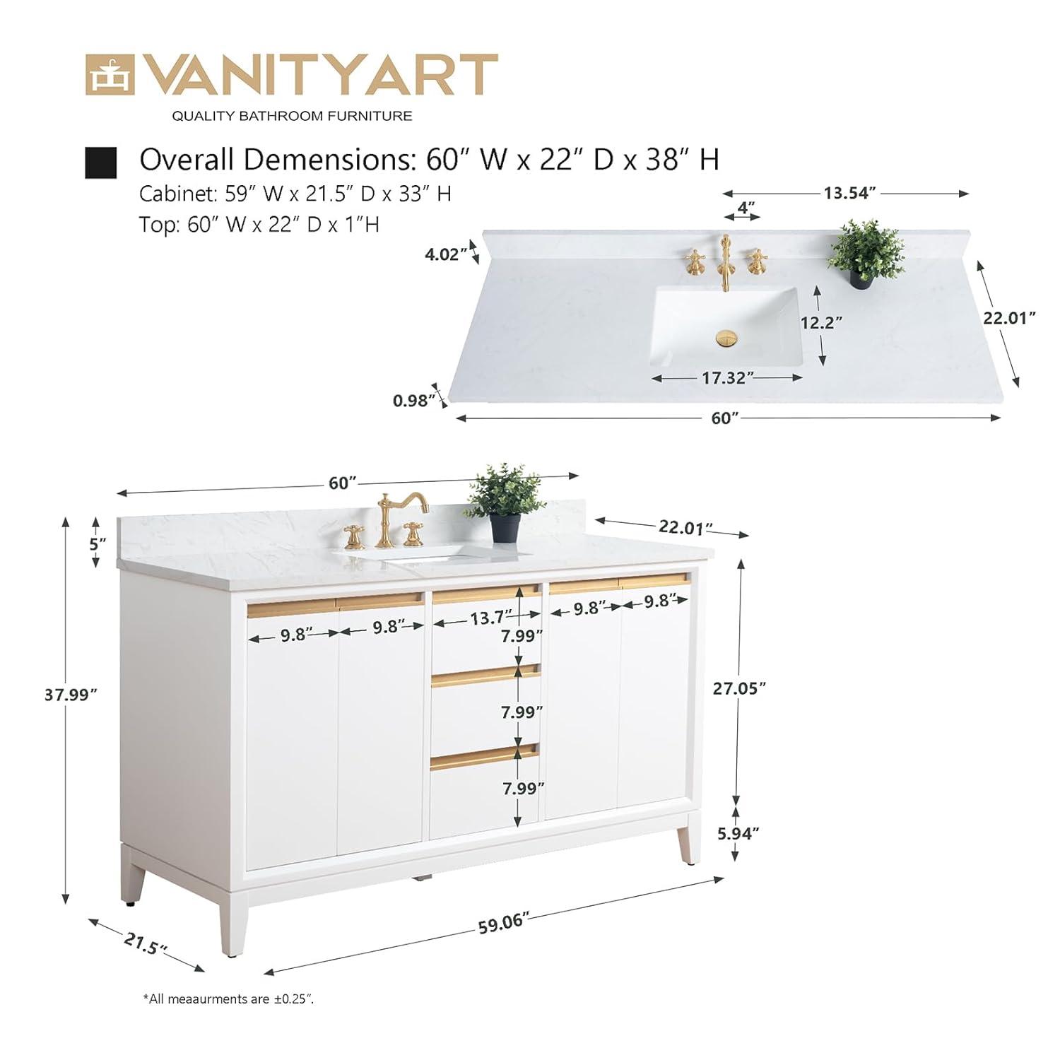 60 Single Bathroom Vanity with Top