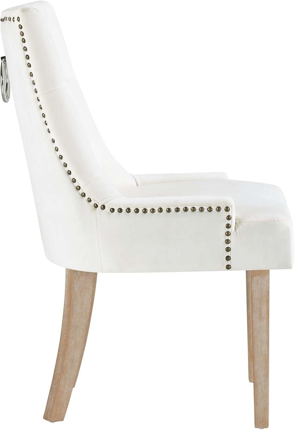 Modway Pose 19" Modern Style Performance Velvet Dining Chair in Ivory