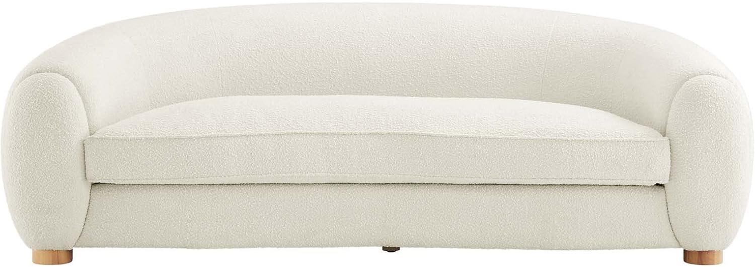 Modway Abundant Boucle Upholstered Fabric Sofa in Ivory