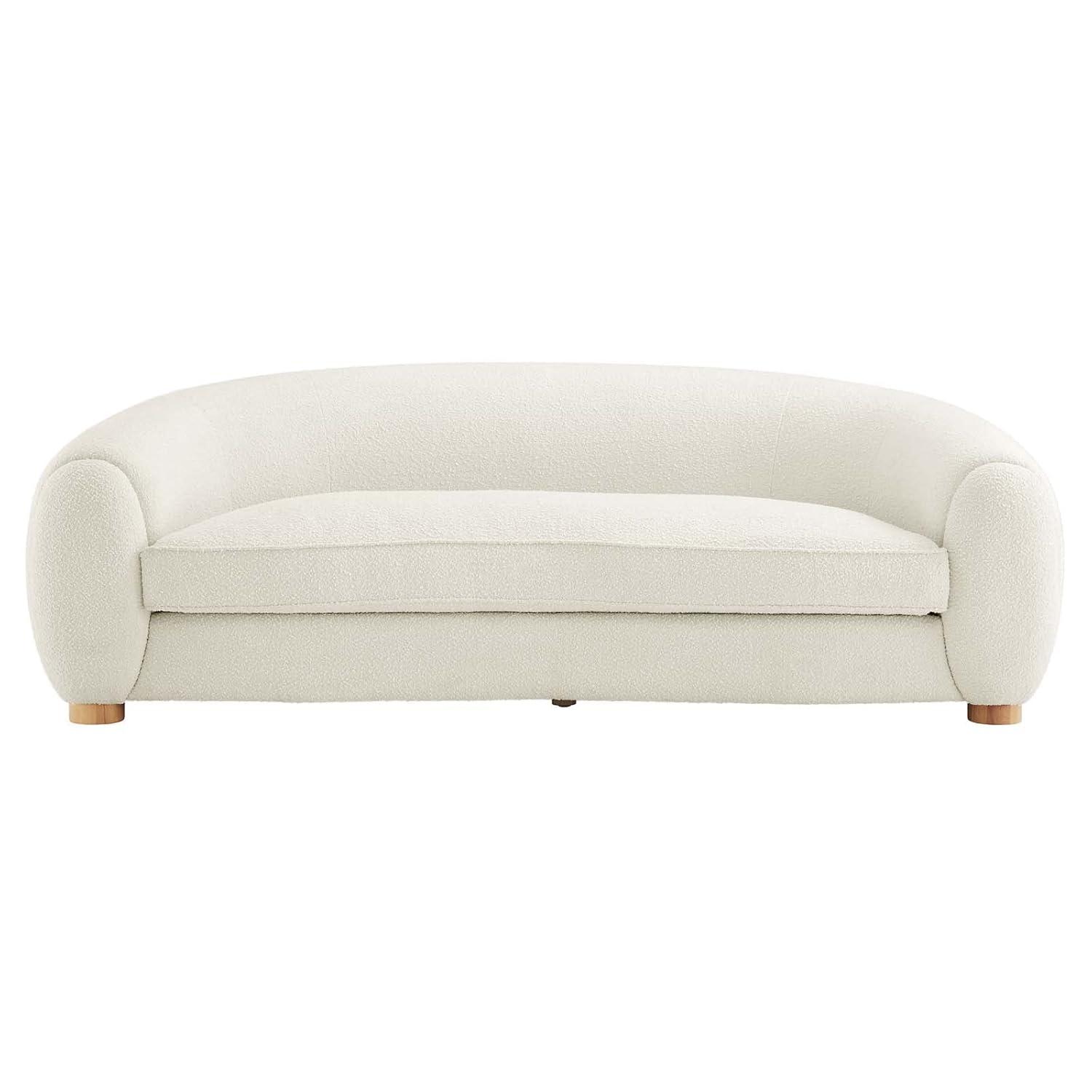 Modway Abundant Boucle Upholstered Fabric Sofa in Ivory