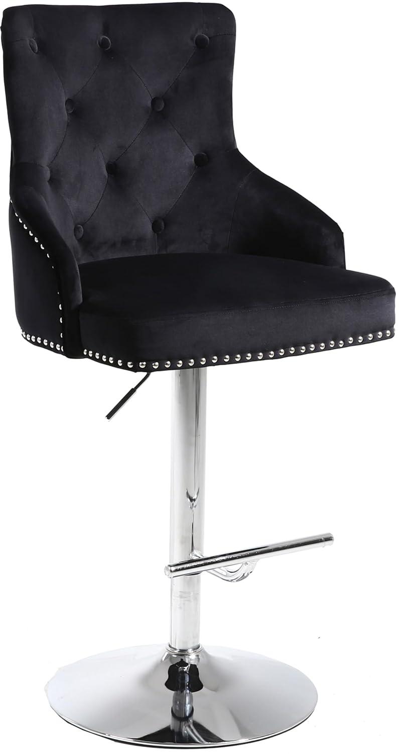 Meridian Furniture,Claude Black Velvet Adjustable Stool