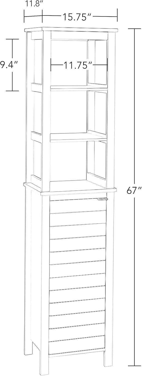 Madison Linen Tower with Open Shelves