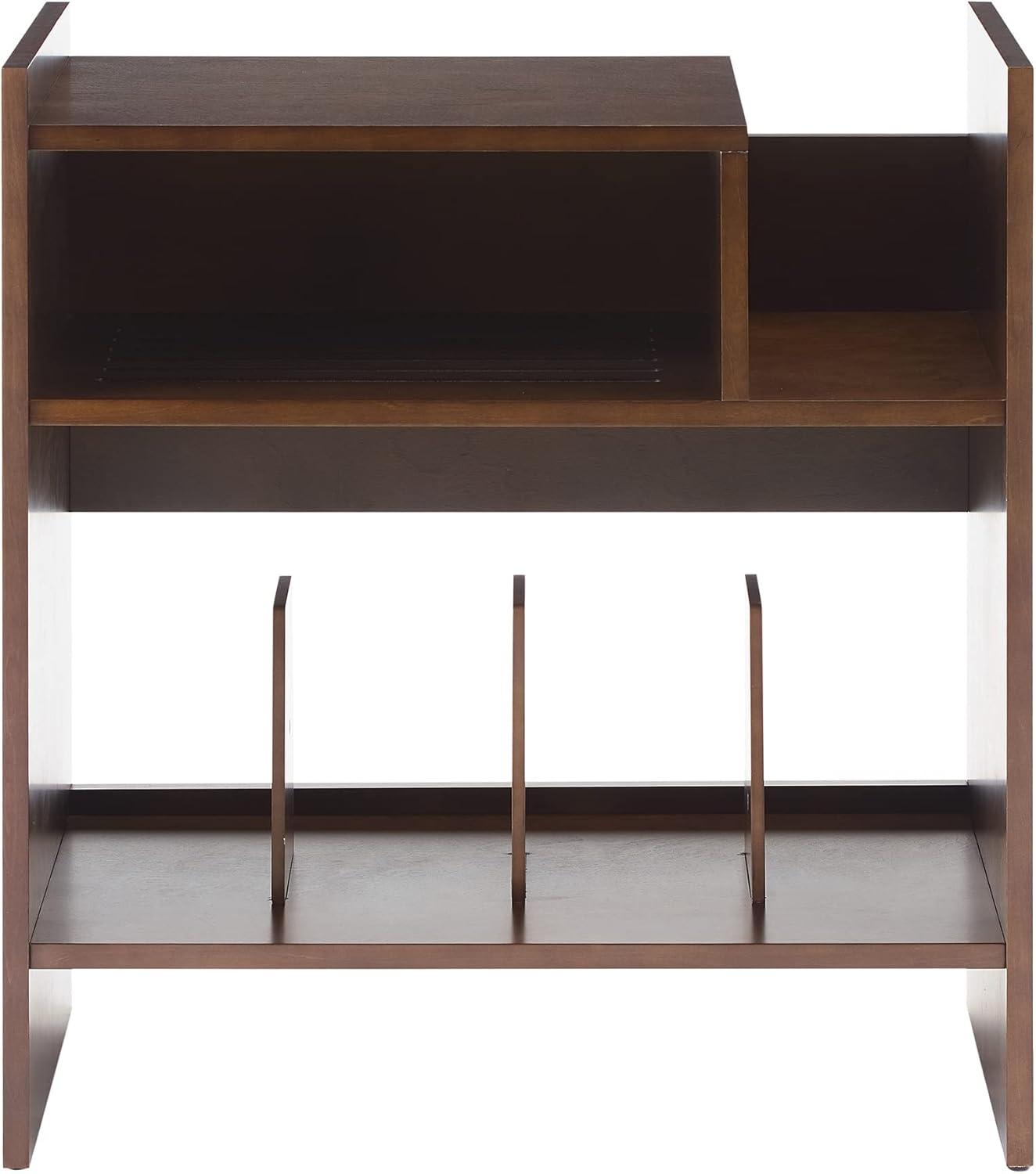 Portland Dark Brown MDF Turntable Stand with Cabinet