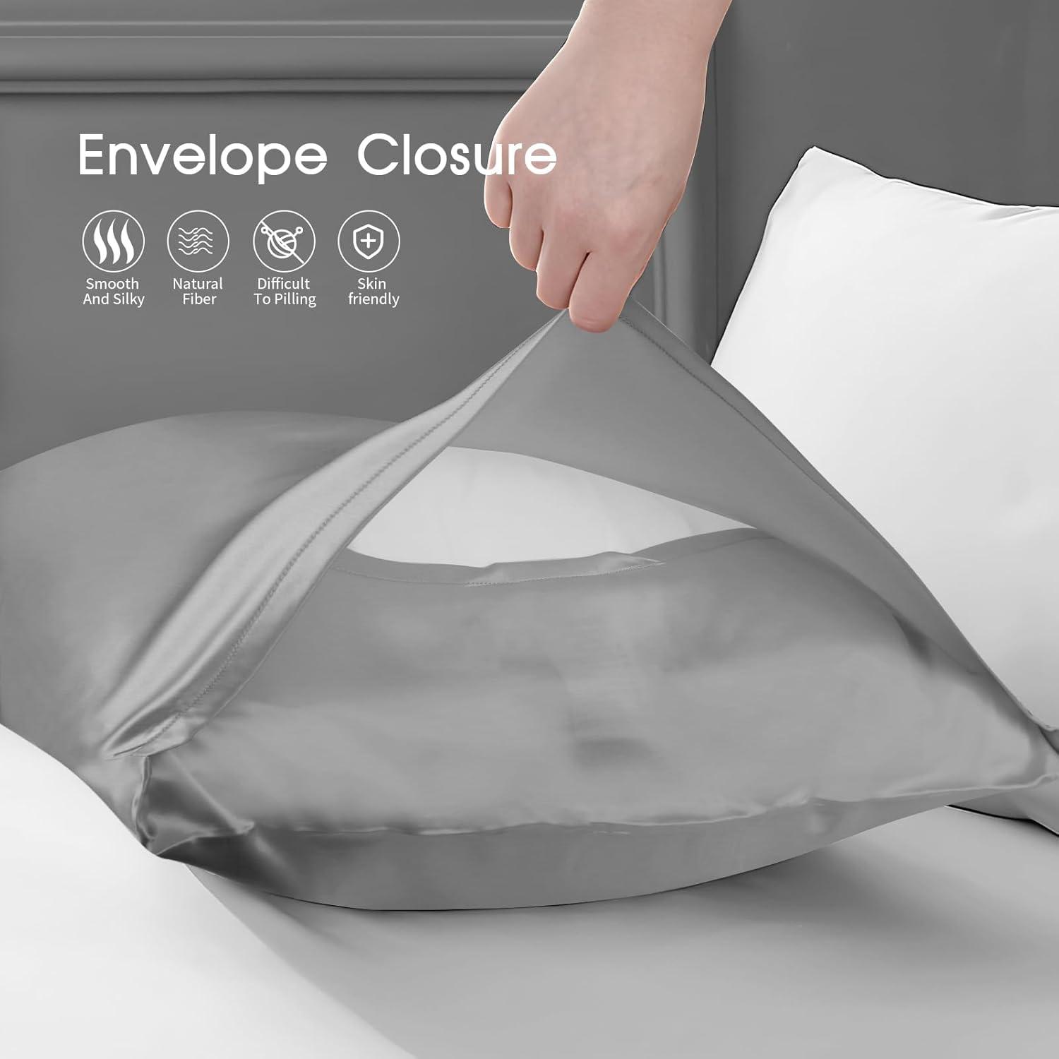 Bare Home 100% Mulberry Silk Pillowcase Zipper Closure