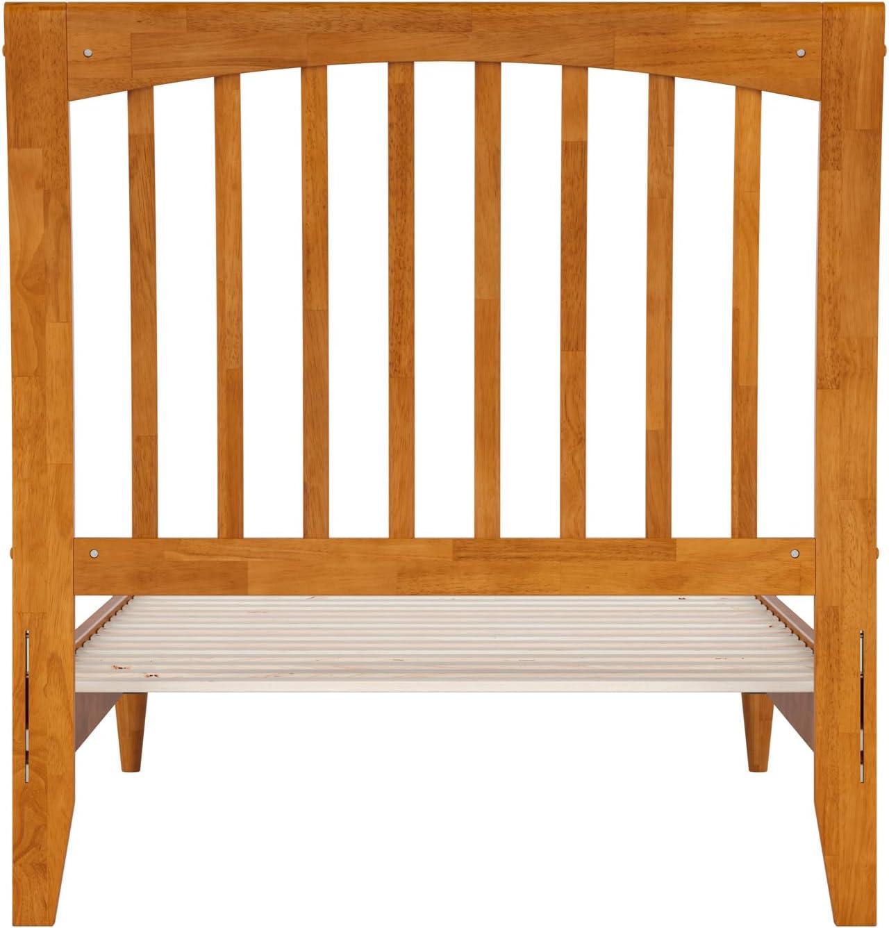 AFI Orleans Queen Solid Wood Low Profile Sleigh Platform Bed, Light Toffee