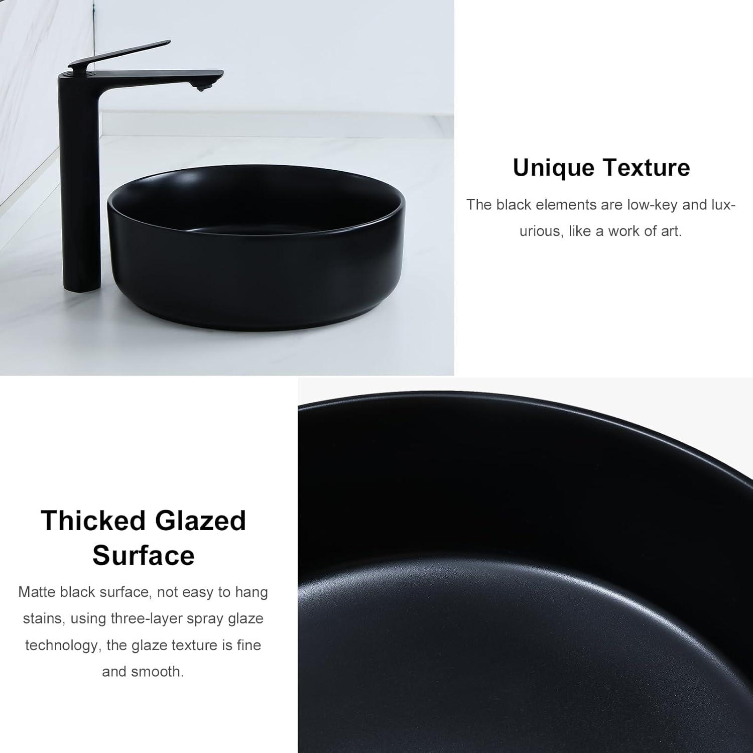 Beautifully crafted PINGCNG circular ceramic art vessel sink for bathroom - stylish and high-quality addition to modern homes and renovations.