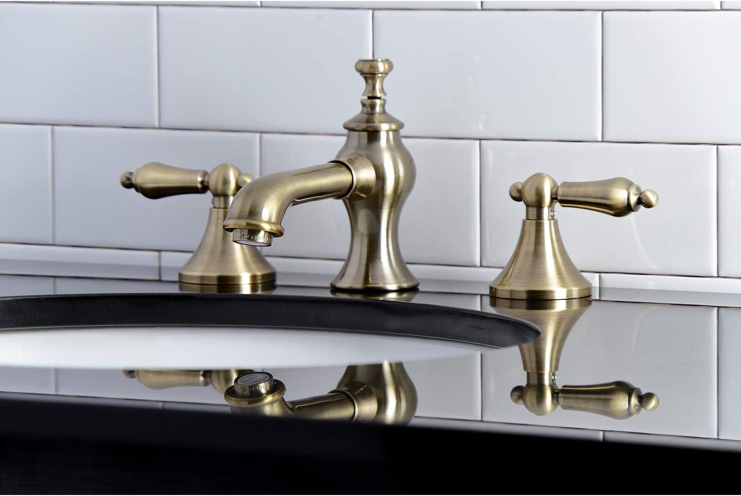 Vintage Brass 8" Widespread Elegant Bathroom Faucet