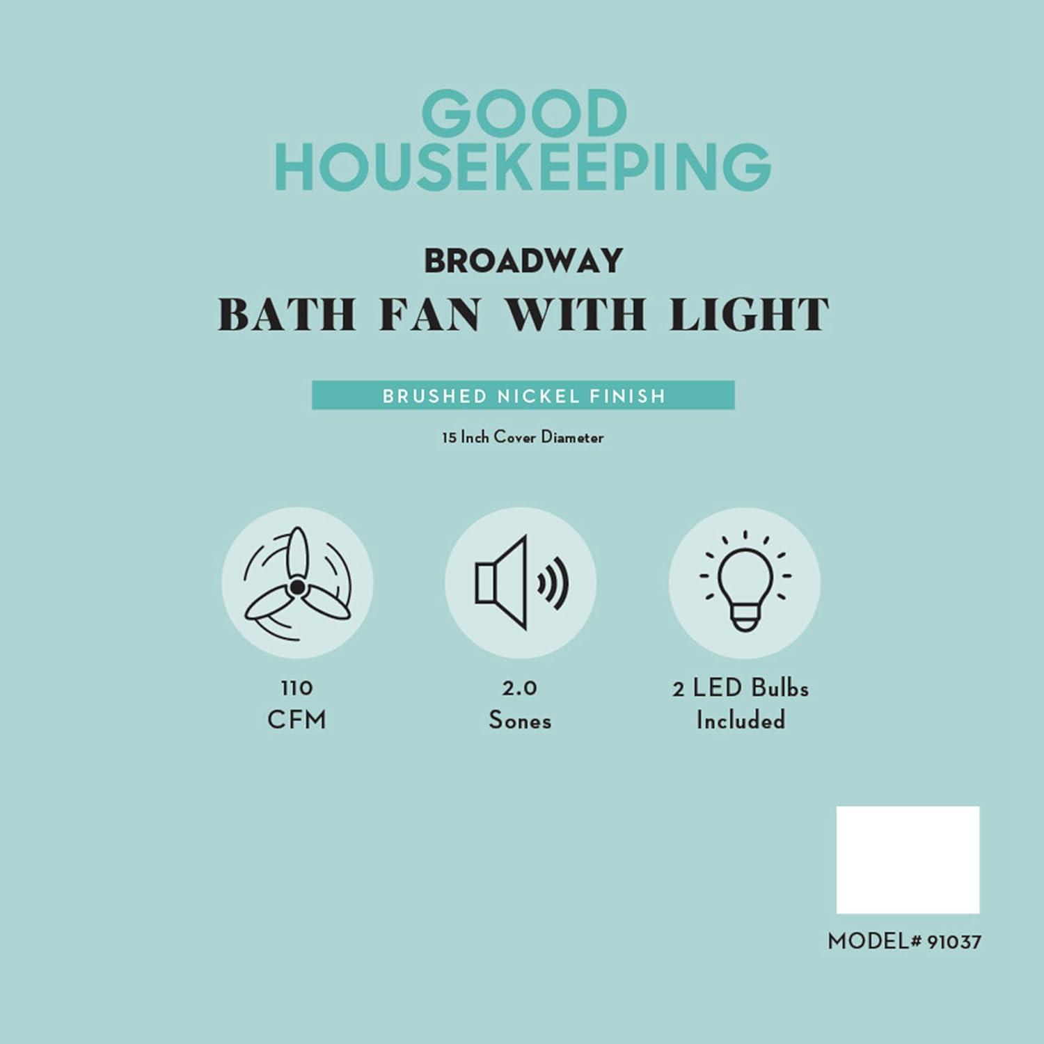 Brushed Nickel Round LED Ceiling Mount Exhaust Fan