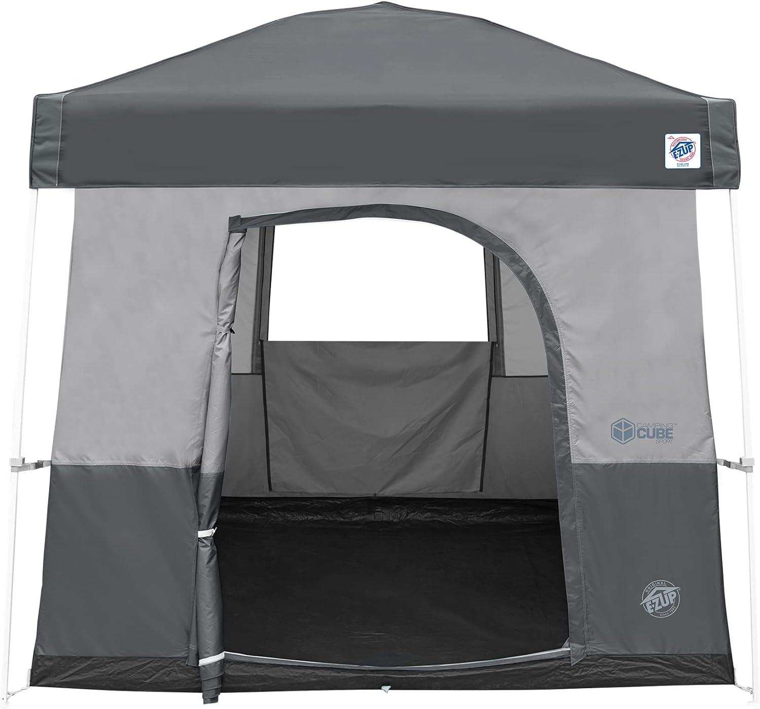 Gray and White 5-Person Pop Up Camping Tent with Aluminum Poles
