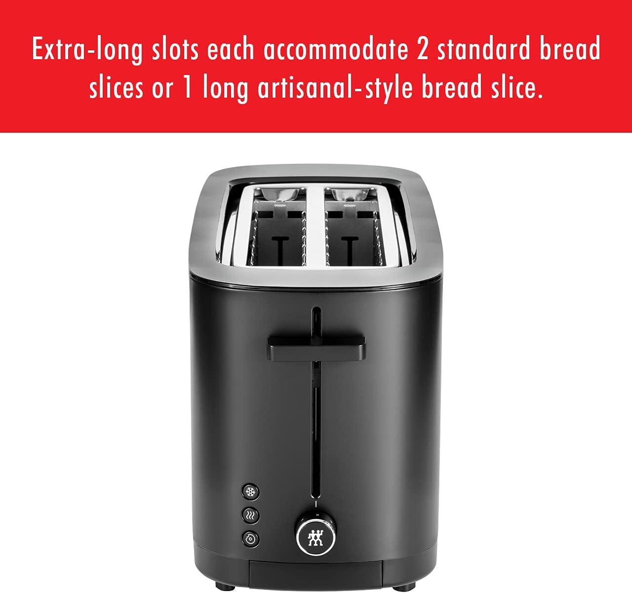 Black Digital 4-Slice Long Slot Toaster with Wide Slots